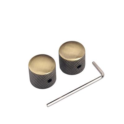 China 2pcs GUITAR Guitar Tone Volume Control Knobs Metal Knobs Hat With Truss Rod Wrench For Electric Guitar Bass for sale