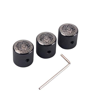 China GUITAR Metal Electric Guitar Knobs Durable Metal Volume Tone Bass Cap Dome Knobs Guitarra Tone Control Knobs for sale