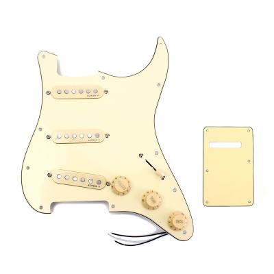 China GUITAR SSS Prewired Loaded Backplate 3-Ply Pickguard Scratchplate with Alnico V Pickups Kit for Early St Electric Guitars Replacement P for sale