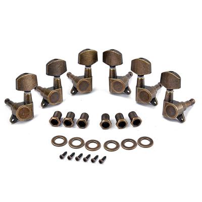 China Electric Acoustic Guitar Acoustic Guitar Tuning Pegs 3R 3L Bronze String Barrels Locking Tuners Knobs Set Machine Heads Knobs For Electric Acoustic Guitar for sale