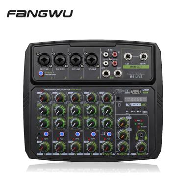 China Disco\bar\club\New 6 Channel Professional Home 6ch DJ Usb Audio Mixer for sale