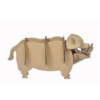 China DIY Cardboard Jigsaw Puzzle 3D Puzzle Graffiti Pig Pattern Animal Folding Game Paper Puzzle Table for sale