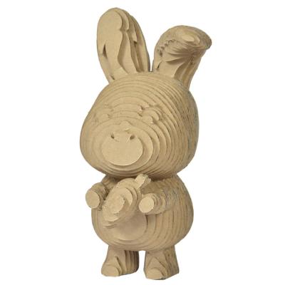 China Europe Hand-assembled 3D Graffiti Paper Rabbit Children's EP Corrugated Paper Adhesive Model Rabbit Education Toy for sale