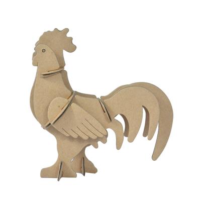 China Children's graffiti toys 3D puzzle rooster shaped model children's graffiti painted educational toys DIY puzzle toys for sale