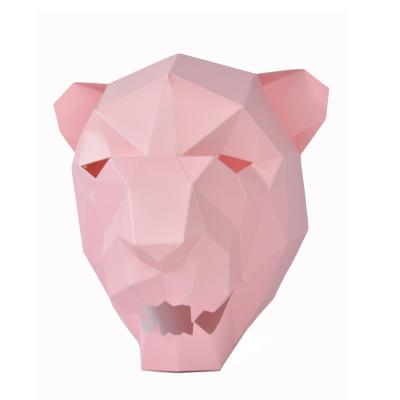 China Senior Cartoon Toy Education 3D Puzzle Leopard Cardboard Mask DIY Paper Craft Kids Puzzle Toy Blank for sale