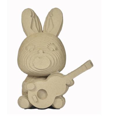 China Europe Cute Rabbit 3D Paper Craft Graffiti Toy Cartoon Animal Kids Toys Room Game Decoration for sale