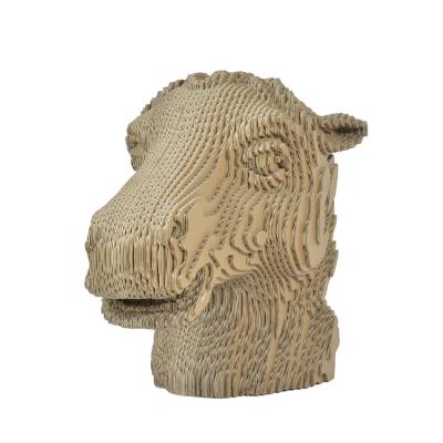 China Europe 3D Paper Animal Craft Pulp Arts and Crafts Horse Head Paper Model for Desktop Decoration Business Gift for sale