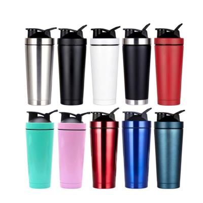 China 500ml Viable 750ml GYM Double Wall Stainless Steel Protein Shaker Bottle for sale