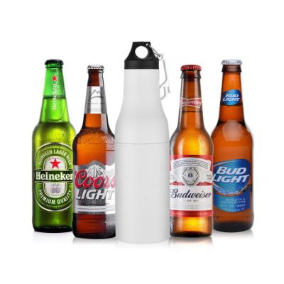 China Durable Double Wall Vacuum Insulated Sublimation Stainless Steel Beer Can Bottle Holder Can Cooler Insulator for sale