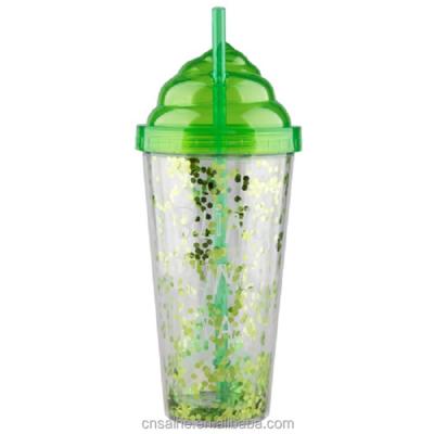 China Sustainable Wholesale 16oz Double Wall Vacuum Insulated Acrylic Tumbler Clear Plastic Water Cup for sale