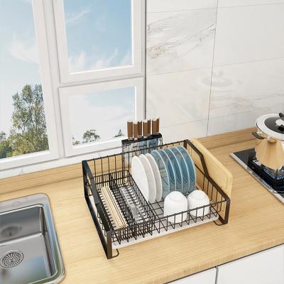 China 304 Stainless Steel Kitchen Shelf Household Dish Drain Rack Countertop Durable Dish Rack for sale