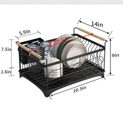 China New Sustainable Kitchen Countertop Dish Rack Dish Storage Rack With Drain Board for sale