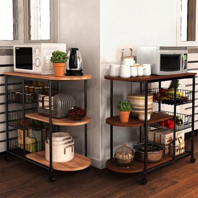 China Home Kitchen Cart Sustainable Microwave Shelf Removable Kitchen Shelf for sale