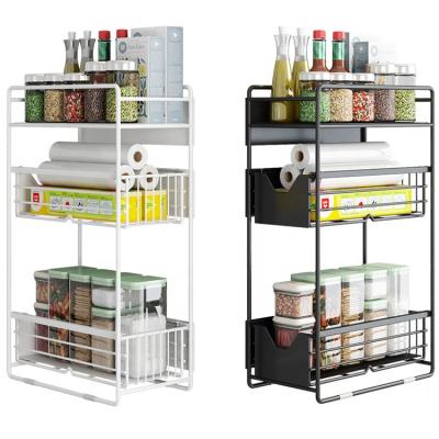 China Viable Magnetic Refrigerator Spice Rack Kitchen Freezer Washing Machine Storage Side Rack for sale