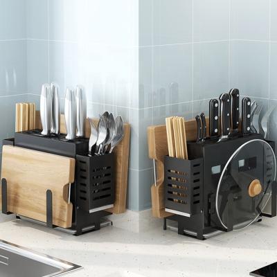 China Viable Multifunctional Knife Holder Countertop Kitchen Storage Rack Stainless Steel Knife Anvil Holder for sale