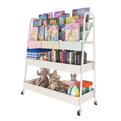 China Hot-selling modern product high quality children's bookshelf plastic children's toy storage shelf for sale