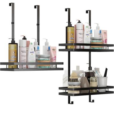 China Hot-selling Sustainable Storage Rack On The Door Two Tier Cabinet Hanging Basket With Hook for sale