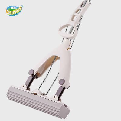 China Innovative Design Sustainable Whiteboard Double Roller Foldable Sponge Mop for sale