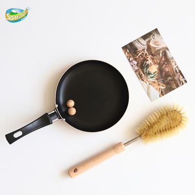 China Sustainable Wholesale Household Kitchen Wooden Pot Handle Scurbbing Cleaning Brush for sale