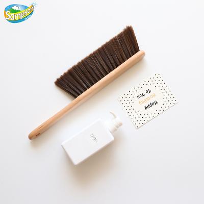 China Sustainable Eco Friendly Stabilized Powers Soft Stiffen Counter Hand Broom Dust Cleaning Brushes With Wooden Handle For Cleaning Car for sale