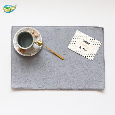 China Sustainable Cheap Price Microfiber Cloth With PU Sponge Set Mats For Dining Table for sale