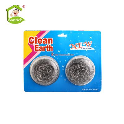 China Durable Wire Mesh Scourer Ball In Double Side Rack Blister Packing for sale