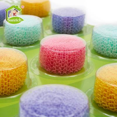 China Eco-friendly Colorful Fiber Home Kitchen Nano Scourer Pot Dishwashing Instruments Cleaning Ball for sale