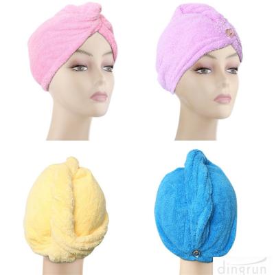 China Microfiber Hair Drying Towels Fast Drying Long Hair Wrap Absorbent Twist Turban for sale