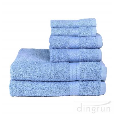 China 100% Cotton 6 Piece Absorbent Towel Set Bath Towel Hand Towel Wash Towel for sale