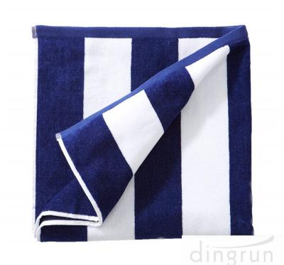 China 100% Cotton Plush Cabana Stripe Oversize Velour Beach Towel Bath Towel for sale