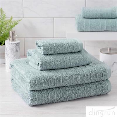 China 100% Cotton Textured Bath Towel Set of 6 Soft Luxurious Bathroom Towels for sale