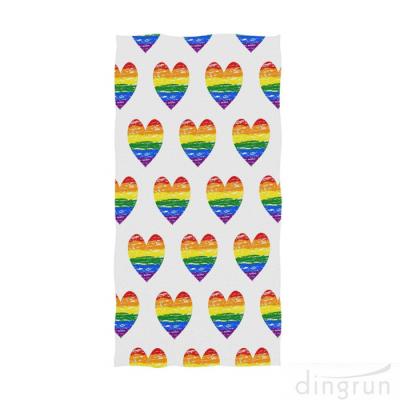 China Homosexual Love Rainbow Hand Towels Gay Pride Bath Bathroom Shower Towels for sale