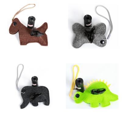 China Sustainable Eco-friendly Poop Bag Dispenser Felt Waste Dog Bag Holder Pet Poop Bag Dispenser for sale