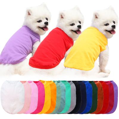 China Wholesale Viable Plain Pet Clothes Blank Summer Cat Dog Multicolor T-shirt for sale