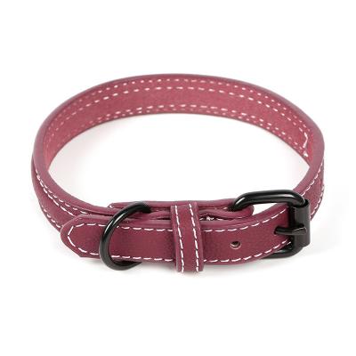 China Leather Adjustable Pet Stocked Pu Collars With Multiple Sizes For Dogs And Cats for sale