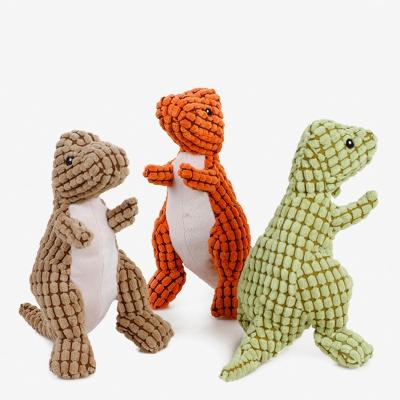 China Sustainable Pet Toy Dinosaur Shaped Dog Squeaky Corn Toy for sale