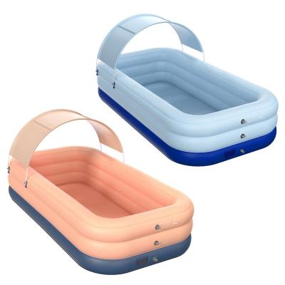 China Outdoor Family Swimming Pool Radio Auto Canopy Sunshade Household Inflatable Kiddie Over The Ground Pool for sale