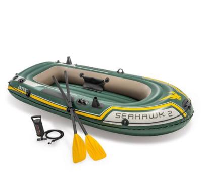 China Traveling Summer Portable Intex 68347 Seahawk Paddle Kayak Inflatable Fishing Kayak 2 Person Boat Set PVC Rowing Boats for sale