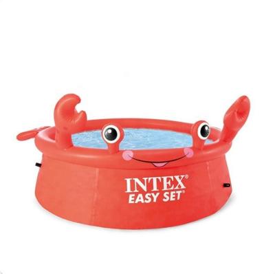 China Easy Install INTEX 26100 6FT*20IN Outdoor Ground Crab Pool Set Happy Easy Inflatable Portable Swimming Pools Swimming Pool for sale