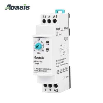 China AOASIS AERV-30/30D 220V Timer Magnetic Relay Sealed Electronic Adjustable Delay Time Relay for sale