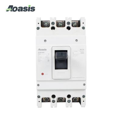 China Circuit-breaking AOASIS AOM-630H / 3300 cm-1 500A 630amp 3 Pole 4 Pole MCCB molded case circuit breaker for sale