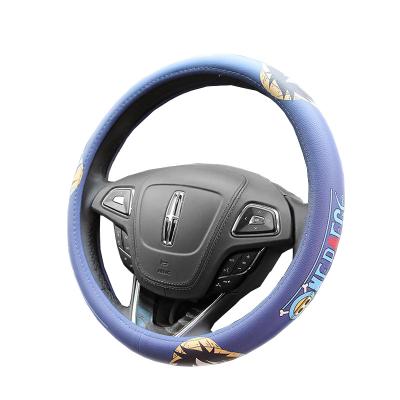 China Amazon Hot Selling Non-slip One-piece Steering Cover Use Fashionable Environmental Protection PU Leather Steering Cover for sale