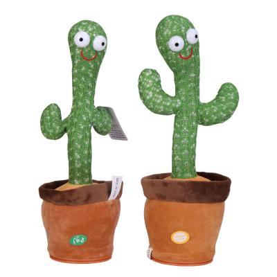 China 2021 Eco-friendly Hot Selling Cactus Song Plush Singing Dancing Cactus Record and Repeat Talking Cactus with Glow Talking for Kids and Adult for sale