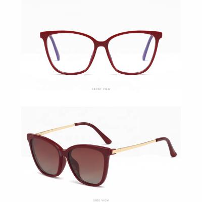 China Fashion and Classic Styles Italy Custom Design Magnetic Clip On Ultem TR90 Eyewear Removable Lenses Optical Frame TR90 Glasses Magnetic 95655 for sale