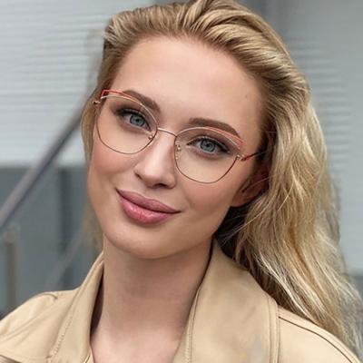 China Supply Prescription Glasses Buy 1 Get 1 Cheap Cat Eye Metal Frames Prescription Glasses Customization Online Astigmatism 505 0~200 Optical Glasses for sale