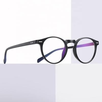 China 10 Years OEM Experience New Style Eyewear 2320 Vintage Blue Light Safety Anti Optical Oval Rivet Glasses TR90 Frames Anti Radiation Computer Glasses for sale