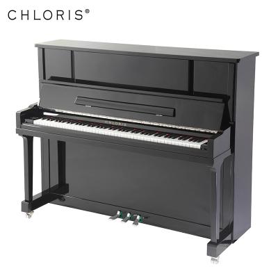 China Mechanical Music Keyboard Instrument Black Acoustic Upright Piano 123cm Piano With Straight Legs for sale