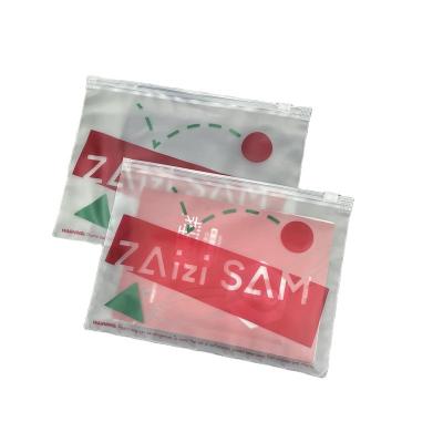 China Disposable Custom Print Logo Clear Plastic PE/PVC/PEVA/EVA With Zippers Frosted Zipper Bags For Clothing Underwear for sale