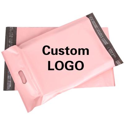 China shoes & Custom Color Clothing Packaging Bag Biodegradable Cornstarch Shopping Bag Pink LOGO Shipping Bag for sale