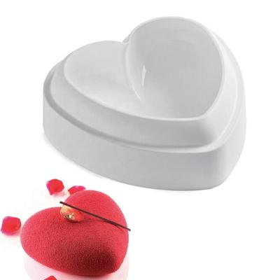 China Sustainable Silicone Heart Shaped Cake Mold Baking Pan Molds Cake Decorating Making Candy Chocolate Mousse Dessert Cheesecake For Love mould for sale